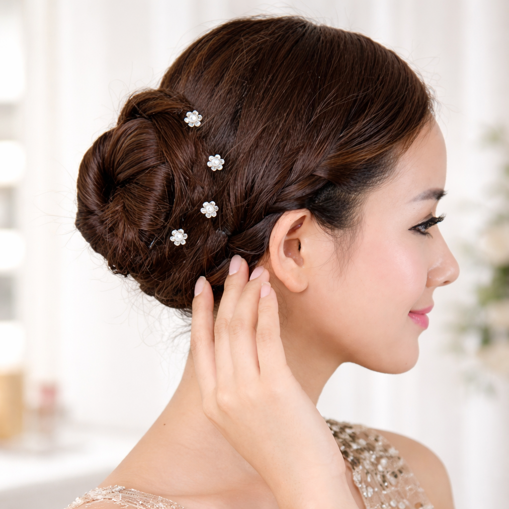 PARA CABELO 2 Pcs Pearl Butterfly Hair Claw Clips with Tassels for Women & Girls Party Wear Hair Accessory Set (Gold, White)