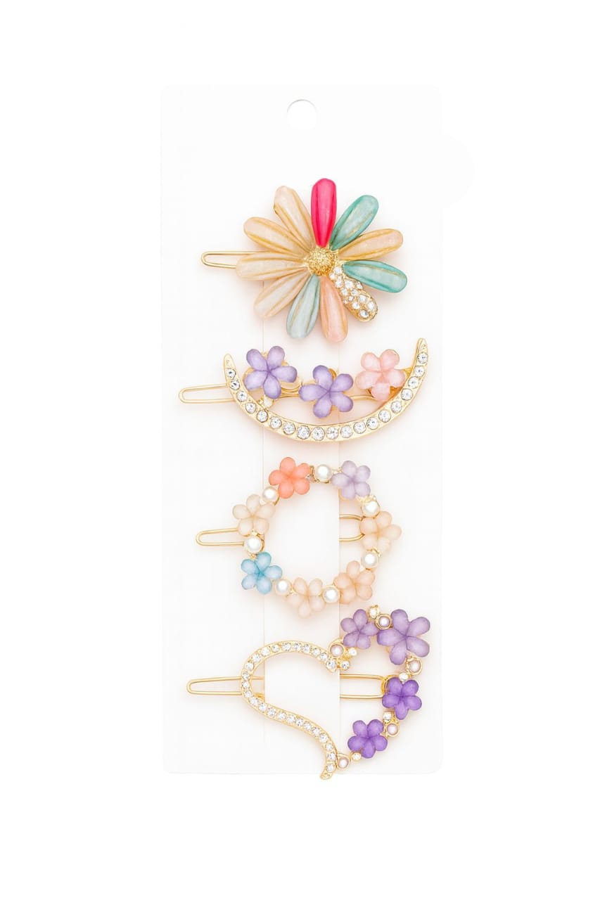 PARA CABELO 2 Pcs Pearl Butterfly Hair Claw Clips with Tassels for Women & Girls Party Wear Hair Accessory Set (Gold, White)