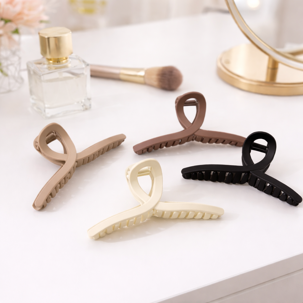 PARA CABELO 2 Pcs Pearl Butterfly Hair Claw Clips with Tassels for Women & Girls Party Wear Hair Accessory Set (Gold, White)