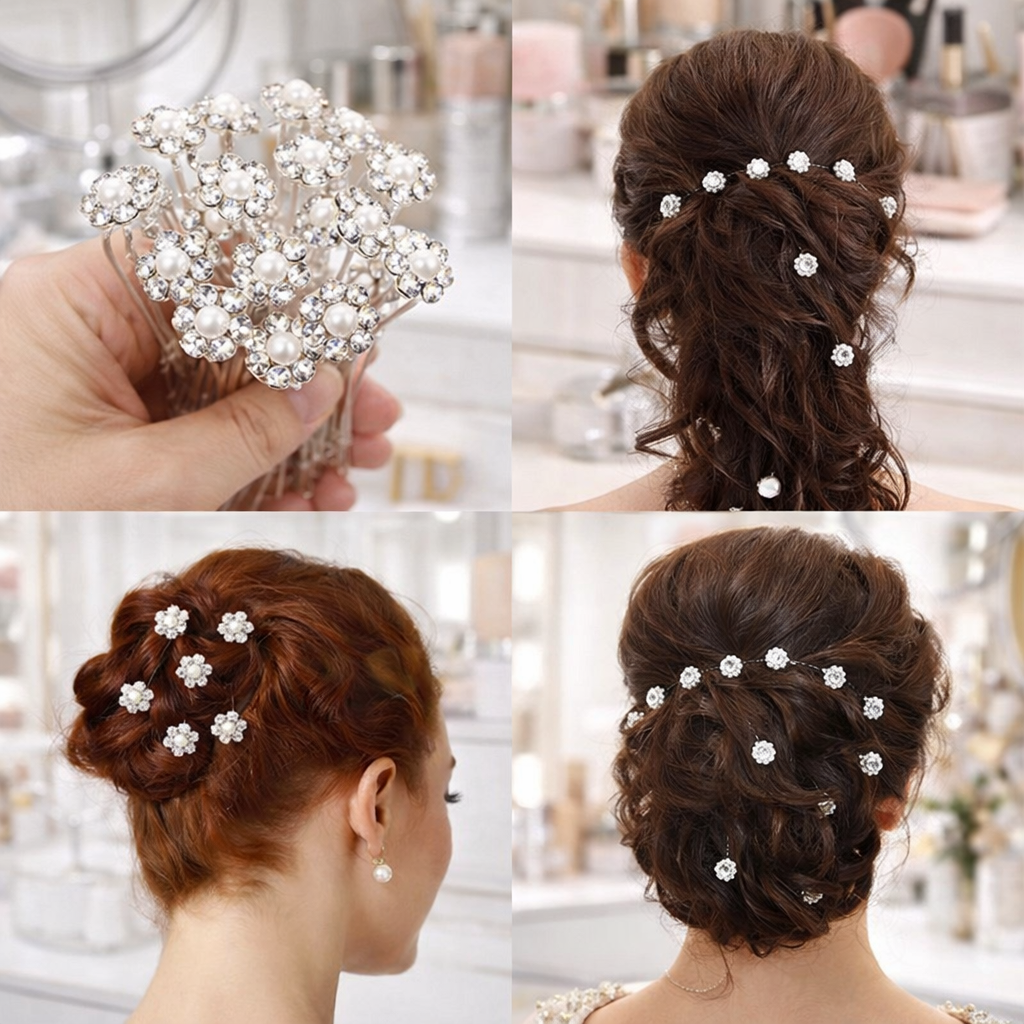 PARA CABELO 2 Pcs Pearl Butterfly Hair Claw Clips with Tassels for Women & Girls Party Wear Hair Accessory Set (Gold, White)