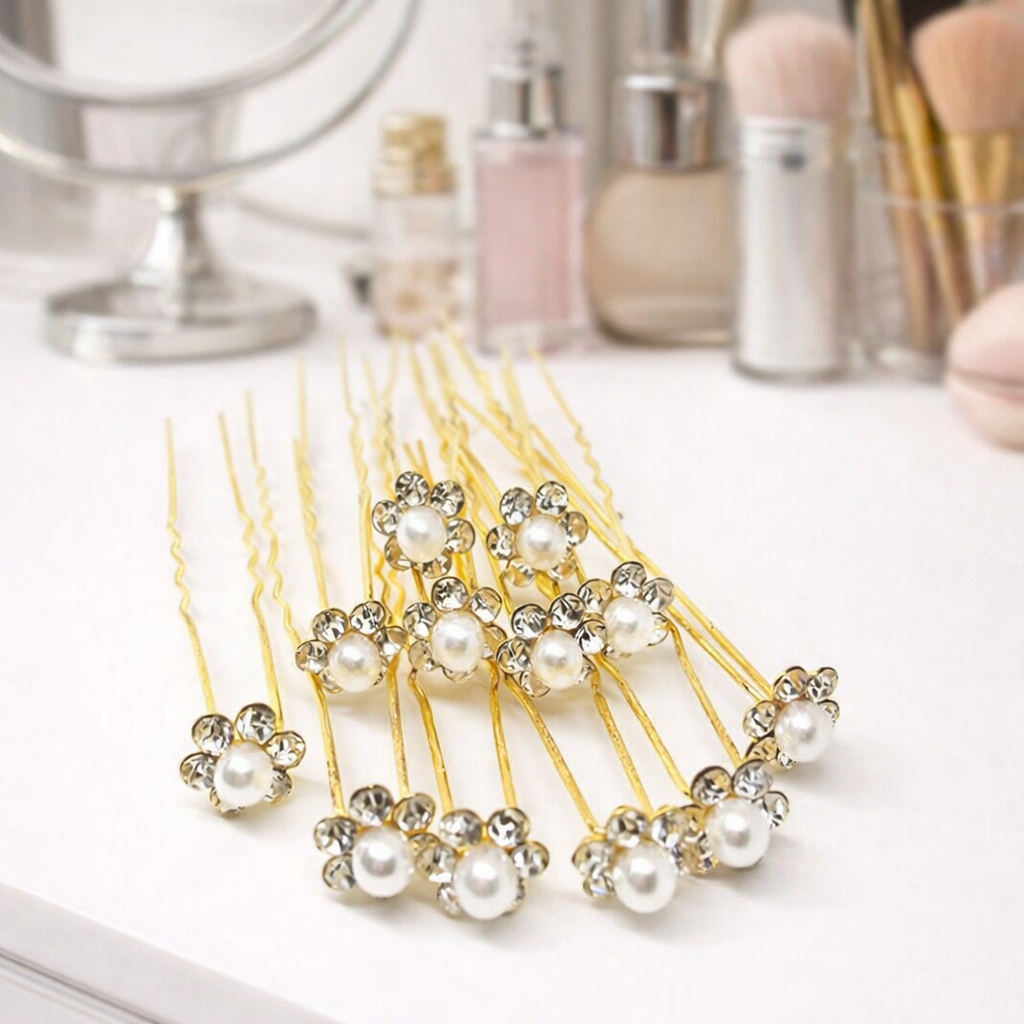 PARA CABELO 2 Pcs Pearl Butterfly Hair Claw Clips with Tassels for Women & Girls Party Wear Hair Accessory Set (Gold, White)