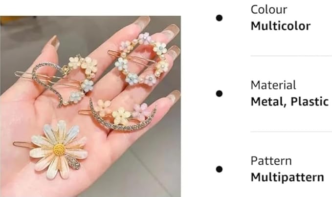 PARA CABELO 2 Pcs Pearl Butterfly Hair Claw Clips with Tassels for Women & Girls Party Wear Hair Accessory Set (Gold, White)